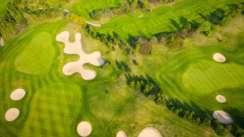 aerial view of golf course