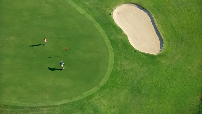 golfers on putting green